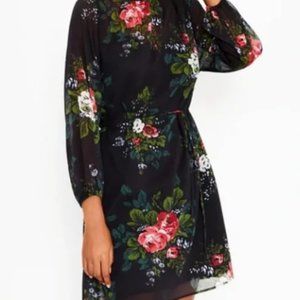 NWT LOFT Tie Waist Sheer Floral Dress (M Petite)